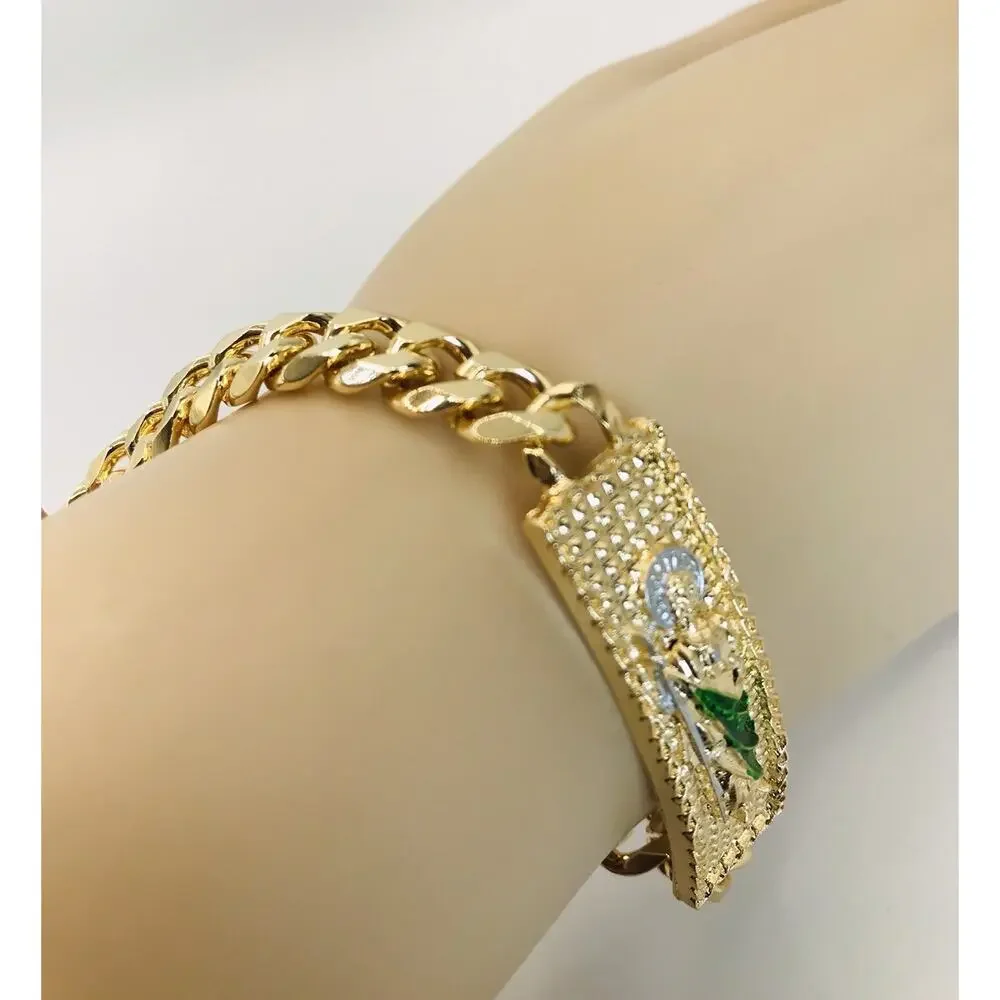14K Gold Plated Saint Jude Bracelet Pulsera San Judas Oro Laminado. 9